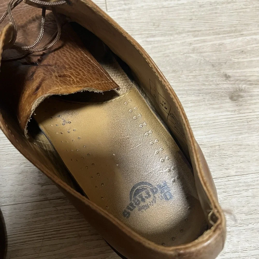 Dr Martens Shoes Mens 14 M Brown Bexley‎ Pebbled Leather 90s Y2K Punk Oi!